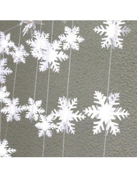 12pcs 3D Snowflake Strings Cardboard Paper Hanging Decorations for Wedding Chris