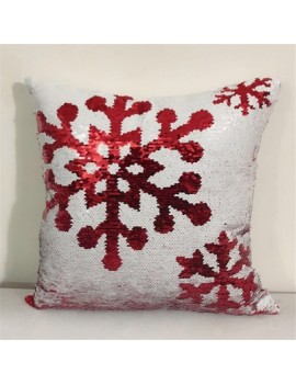 Christmas Snowflake Deer Head Pattern Sequins Positioning embroidering pillow