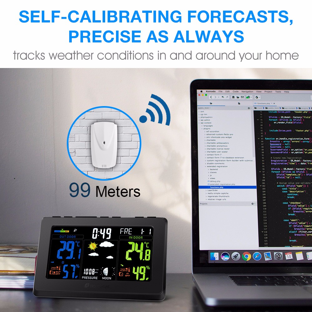 Houzetek S657 Color Weather Station Forecast Temperature Humidity Monitor